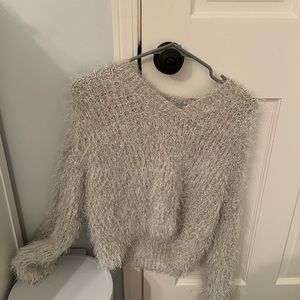 Silver sparkly fur ish sweater